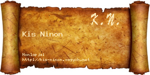 Kis Ninon névjegykártya